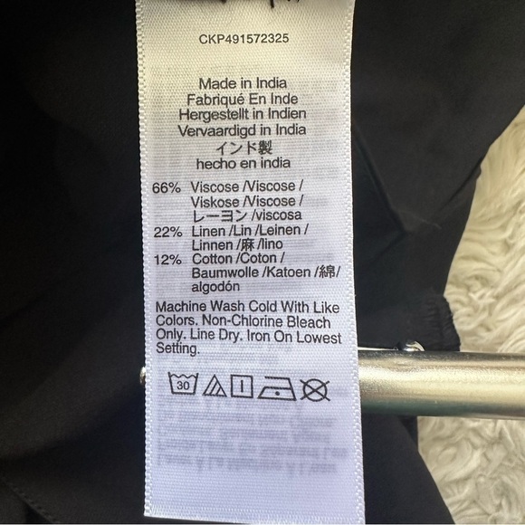 Madewell Dress Utility Button-Front Mini Linen Blend True Black M NWT New - Picture 9 of 12